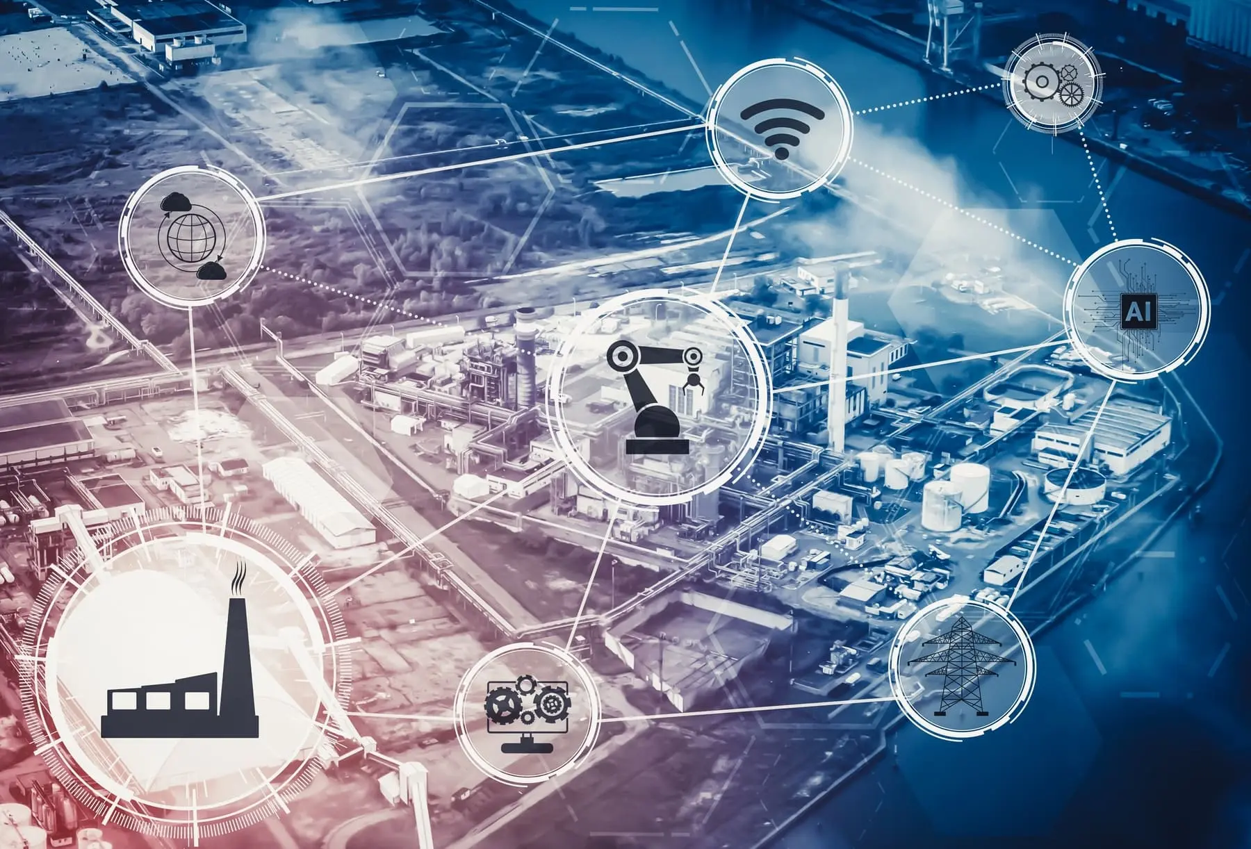 Schaubild für eine Smart Factory.