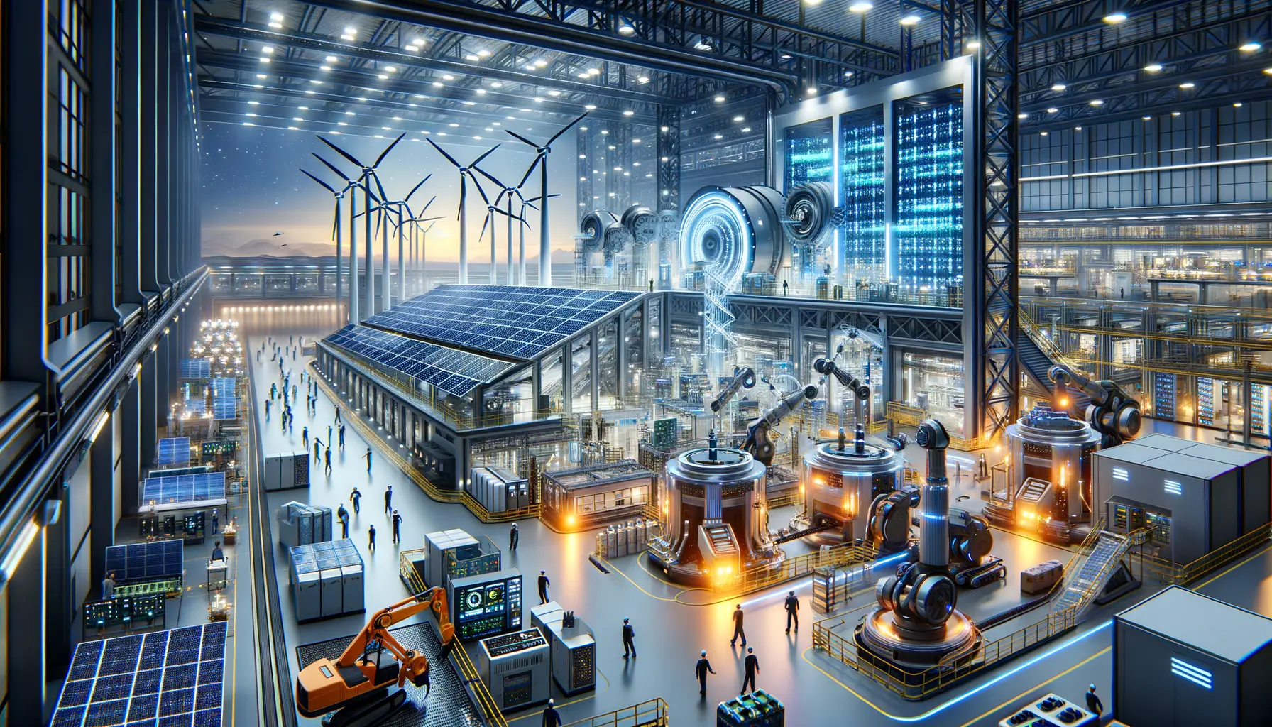 Industrieanlage mit moderner Energieoptimierung und niedrigen Energiekosten
