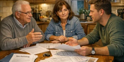 Haus von Eltern kaufen Beratungsgespräch Familie