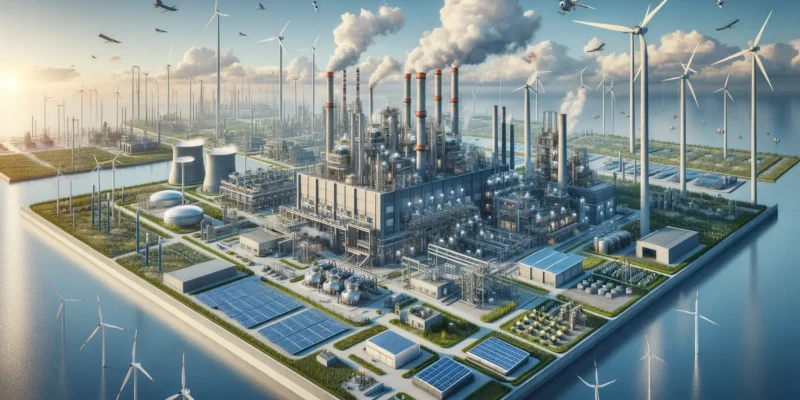 Nachhaltigkeit in der Industrie moderne Industrieanlage mit grünen Technologien